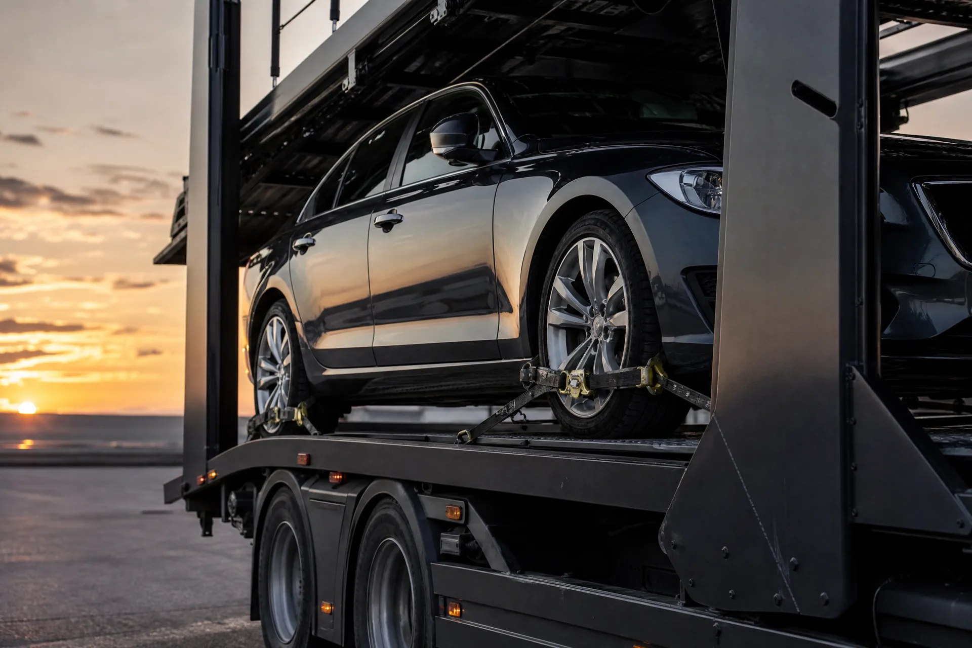 Vehicle transporter trailer detail